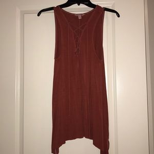 Lace up tank top